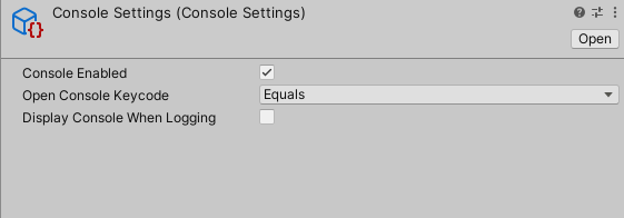 Console Settings